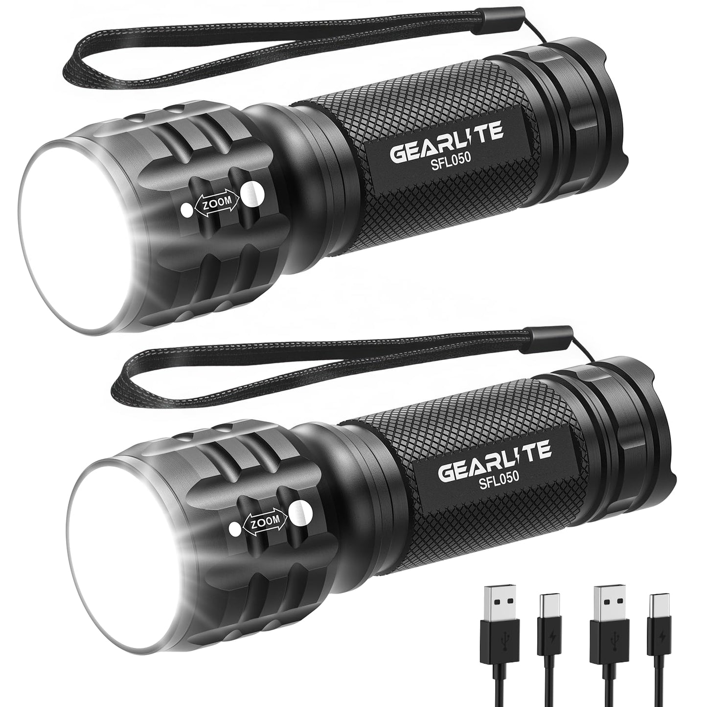 Mini lukturītis GEARLITE LED uzlādējams 2000 Lumen, mazs LED lukturītis