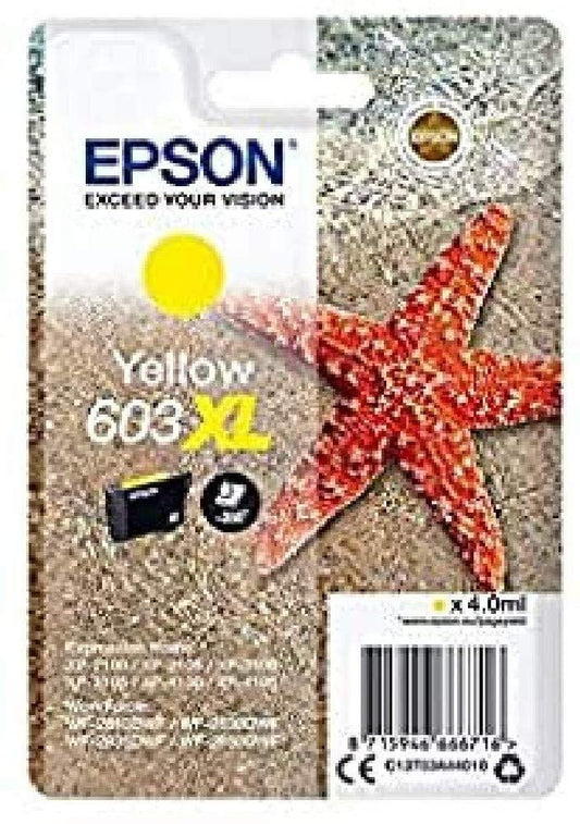Epson 603XL Yellow Ink Cartridge - High-capacity, vibrant color, compatible with various Epson printers.