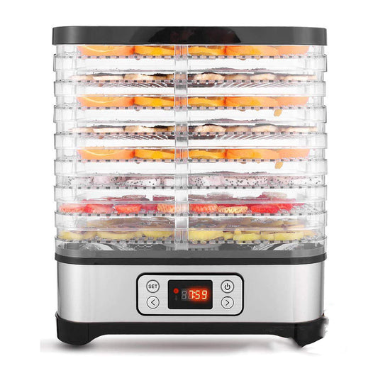 Meykey pārtikas dehidratators 8 plauktiem, augļu un dārzeņu dehidratators 400W ar taimeri 72H un regulējamu temperatūru, LCD ekrāns, bez BPA, balts