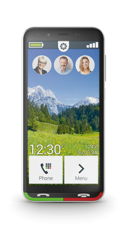 Emporia Super Easy - 4G smartphone, 4.95" display, 32GB storage, 3GB RAM, 13MP camera, Android 10, black, Italy.