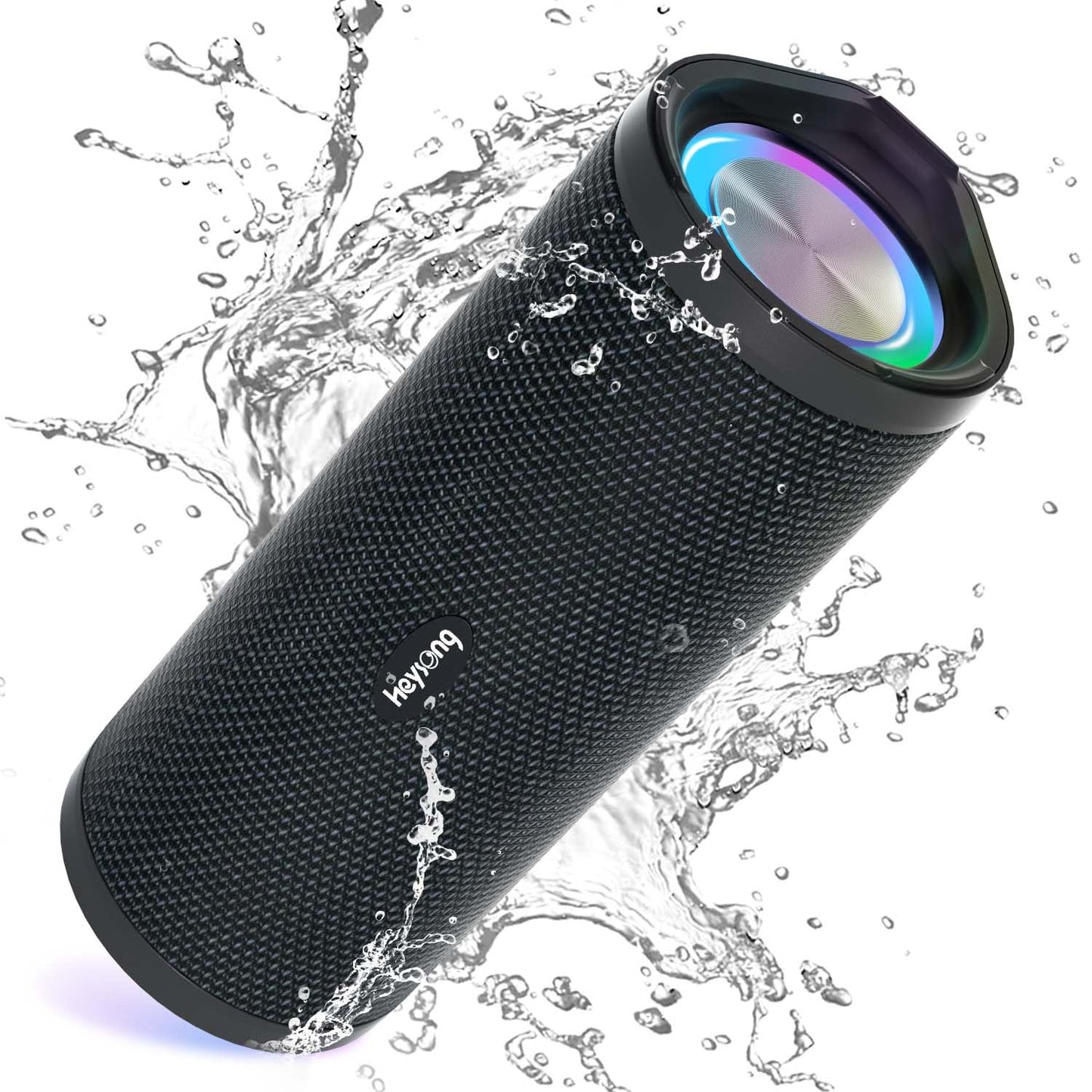 HEYSONG Bluetooth skaļrunis ar gaismu, mūzikas kaste, portatīvais Bluetooth skaļrunis ar IPX7 ūdensizturību, 360° stereo skaņa, 40h akumulators, bezvadu skaļrunis ar TF mājām, ārā, dārzā