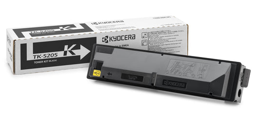 Kyocera TK-5205K melns toneris - oriģinālā kasetne, saderīgs ar TASKalfa 356ci, līdz 18000 lapām.