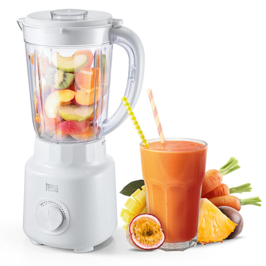 Jaudīgs Teesa TSA3542W stacionārais blenderis 500W, 1,5L bez BPA, melns, viegla tīrīšana, balts
