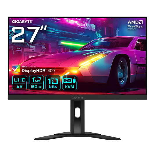 Gigabyte M27UA 27" UHD gaming monitor - 3840x2160, 160Hz, 1ms, FreeSync Premium, HDR Ready, HDMI 2.1, DisplayPort 1.4