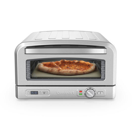 Cuisinart Picas krāsns | Iekštelpu lietošanai | Koka krāsns garša 5 minūtēs | Picas komplekts ietver: picas lāpstu, griezēju, akmeni un dziļu formu | Regulējams laiks un temperatūra līdz 400°C