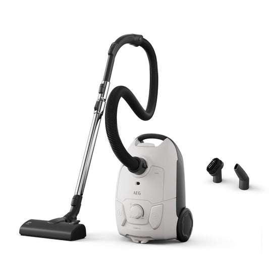 AEG CLEAN 5000 AB51C1SW - augsta sūkšanas jauda, 37% pārstrādāta plastmasa, AllFloor uzgalis, 8,5 m darbības rādiuss.