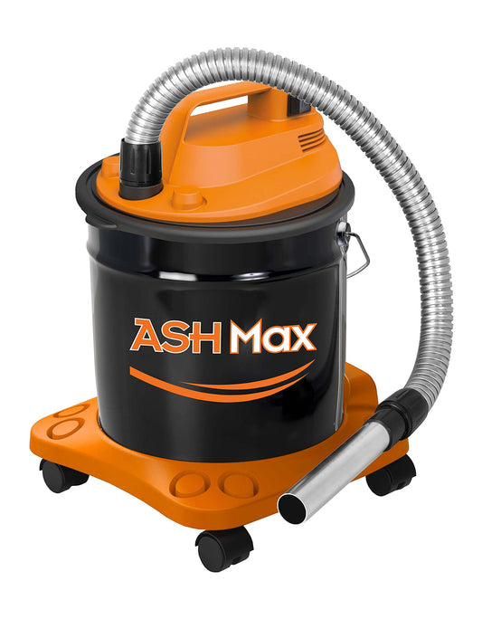 Ribimex PRCEN016 ASHMax pelnu sūcējs - 1000 W, 18 L, oranžs un melns, efektīva pelnu un putekļu uzsūkšana.