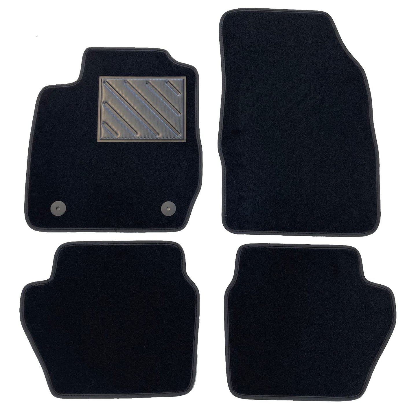 MDM SP-3748 paklāji Velūrs automašīnu paklājs piemērots Volkswagen Polo V (6R) 05.2009>09.2017 / Seat Ibiza 2008>05.2017 / Skoda Fabia III 2014>, melns