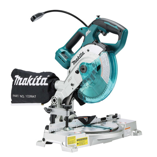 Makita DLS600Z - 18V cordless miter and angle saw, lightweight 6.3 kg, black and blue, battery and charger not included.