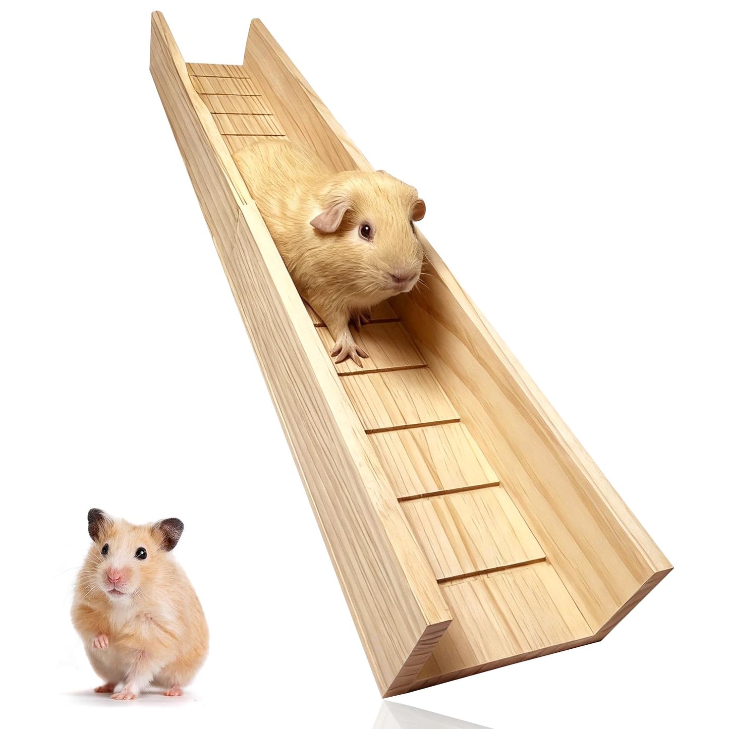 Kāmja kāpšanas tilts, 60 cm, jūrascūciņu kāpšanas rampa no koka, būra tilts ar malu, kāmja rotaļlieta kāpelēšanai maziem dzīvniekiem, šinšillām un vāverēm