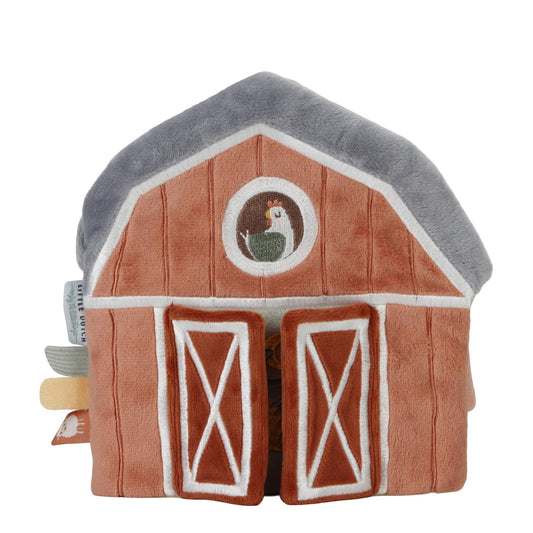 Taustes grāmatiņa mazulim Little Dutch Little Farm, mīksta auduma aktivitāšu un čaukstoša grāmata par saimniecību