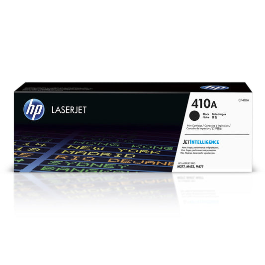 HP 410A Toner - Original black cartridge for HP LaserJet Pro M452/M477, high-quality prints, easy installation.