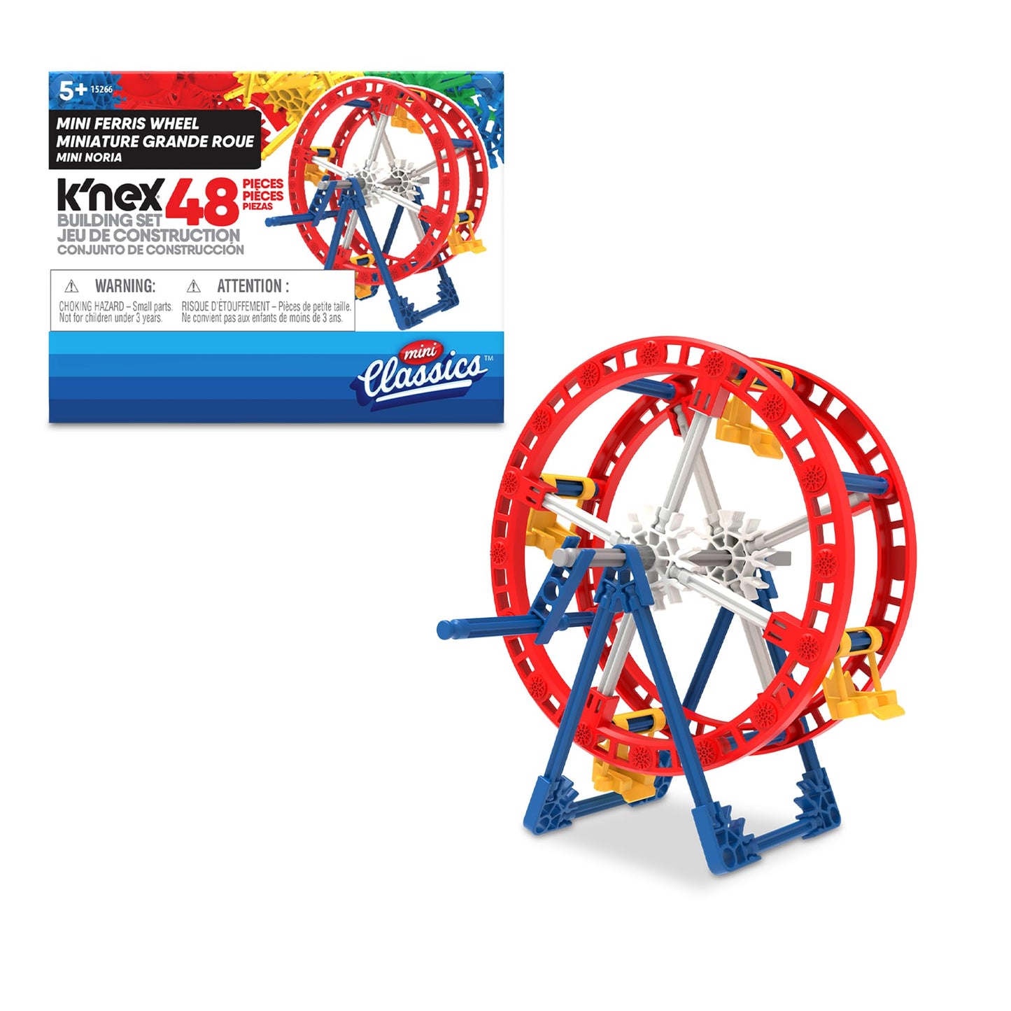 K'NEX Mini-Ferris Wheel Set - 48 pieces, motion toy, table decoration, construction model for ages 6+, STEM toy for kids.
