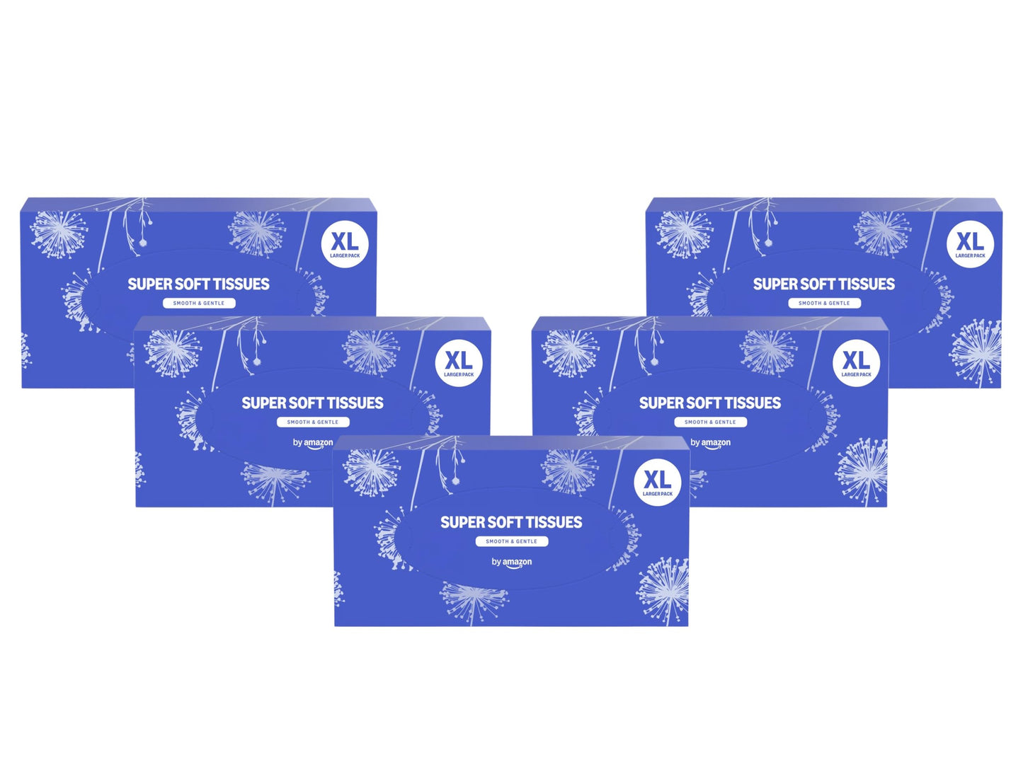 Kosmētisko salvešu kaste by, 3 slāņi, XL iepakojums, 160 gab., 1 iepakojums (5 iepakojumu iepakojums), iepriekš Our Essentials, tas pats produkts