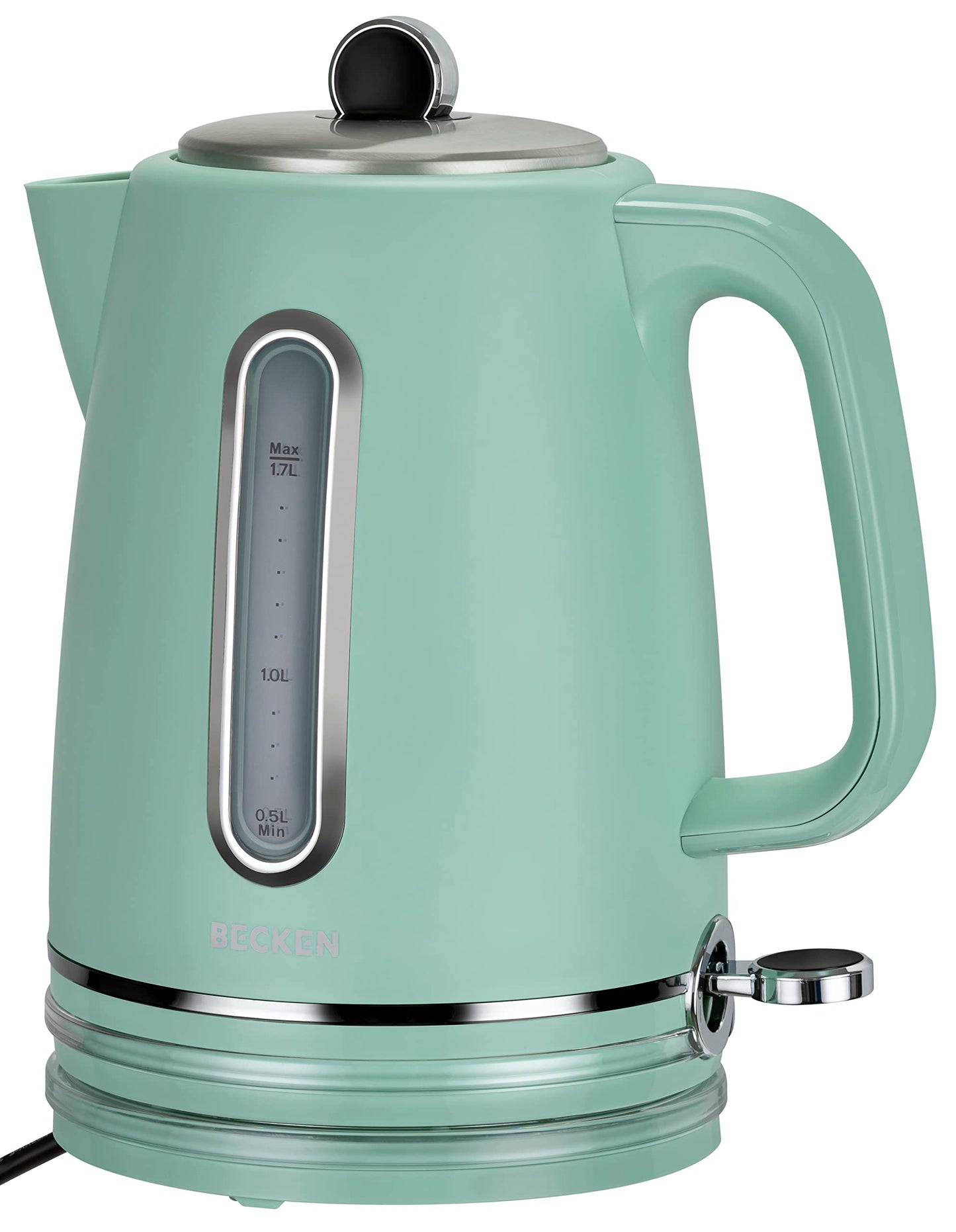 Becken Zaļš elektriskais tējkanna - 1,7 litri, 2000 W, bez BPA, ātra vārīšana, moderns dizains