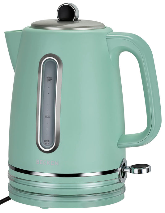 Becken Zaļš elektriskais tējkanna - 1,7 litri, 2000 W, bez BPA, ātra vārīšana, moderns dizains