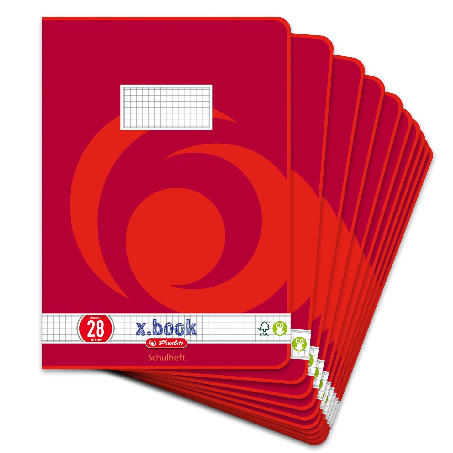 Skolas burtnīca Herlitz 3322807, A4, rūtiņu ar malu, Lineatur 28, 16 lapas, 10 gab.