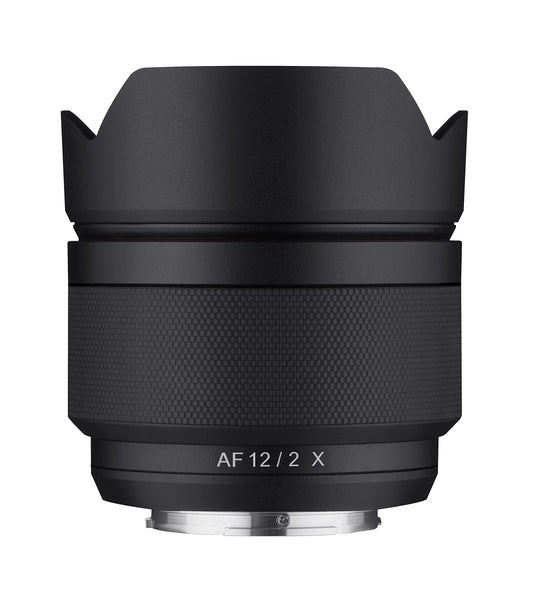 SAMYANG AF 12 mm f/2.0 automātiskās fokusēšanas APS-C kompaktais ultra platleņķa objektīvs Fujifilm X (SYIO12AF-FX), melns