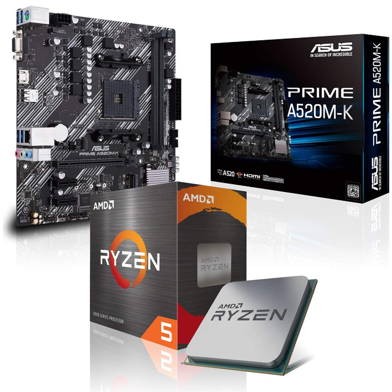 Atjaunināšanas komplekts Ryzen 5 5600G procesors, 16 GB DDR4, A520M-A II mātesplate, salikts ar BIOS atjauninājumu un darbības pārbaudi