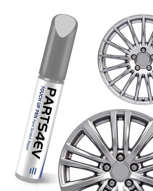 PARTS4EV suderinamasis ratlankių remonto dažas sidabriniams aliuminio ratlankiams – smulkių įbrėžimų DIY remontui, atsparus vandeniui, apsaugotas nuo UV spindulių ir ilgalaikis spalvos stabilumas automobiliui, motociklui, dviračiui ir metaliniams ratlanki