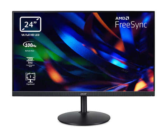 Acer CBA242YH Monitor - 23.8" Full HD, 100Hz, 4ms response, adjustable height, swivel, FreeSync, black