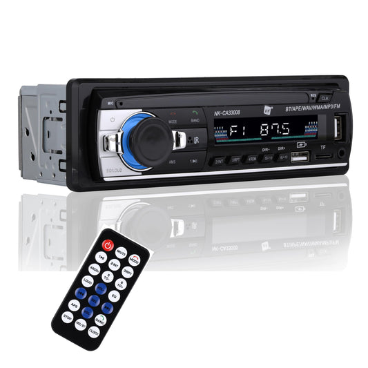 NK autoradio ar Bluetooth 4.0-1 DIN - 4x40W, AUX funkcija, MP3 atskaņotājs un dubultais USB savienojums, FM stereo skaņa, brīvroku ierīce, tālvadības pults, uzlādes funkcija, LCD displejs, iOS un Android, RADIOCAR