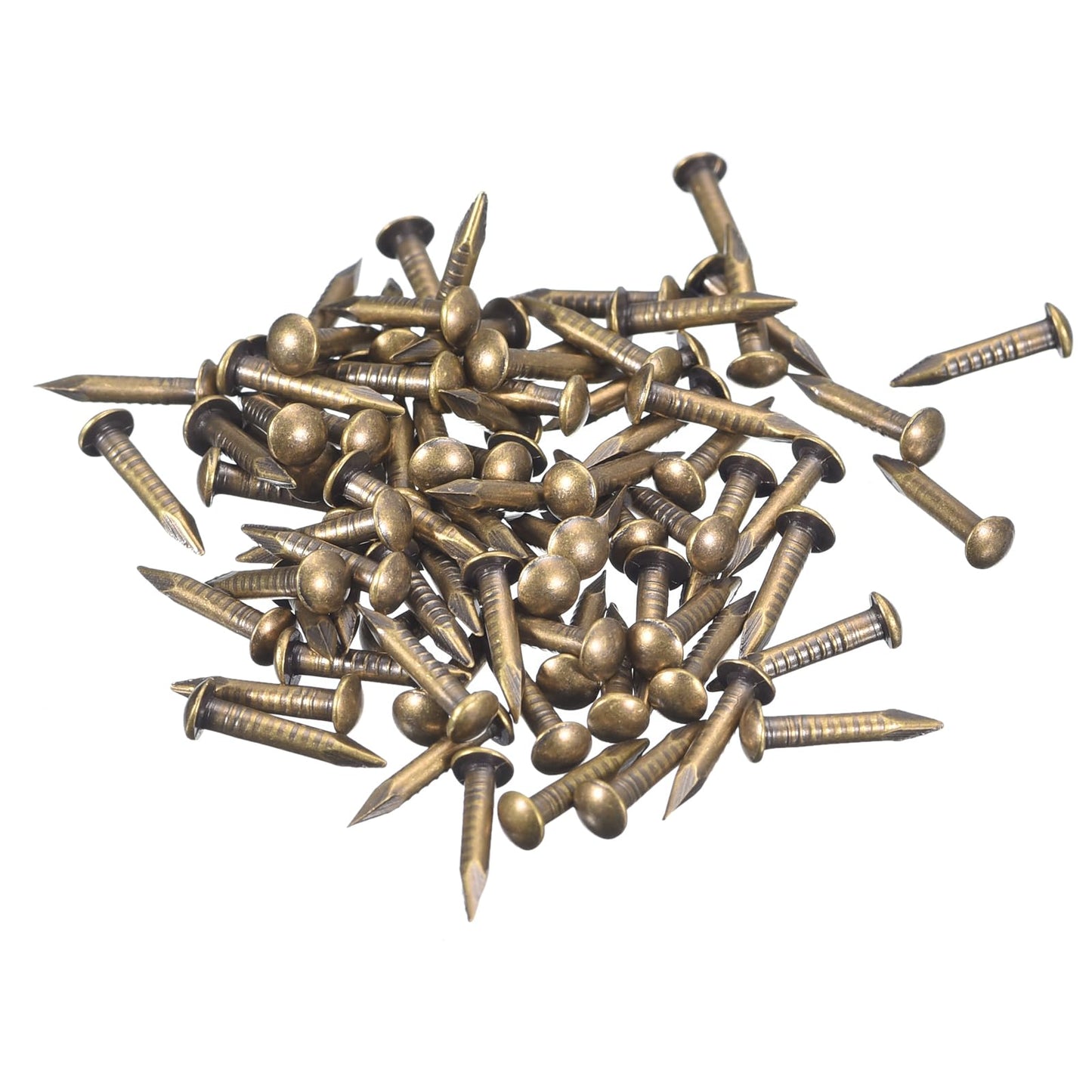 Misiņa naglas QUARKZMAN 70 gab., apaļgalvas 1,5x10mm (DxL), mazas dekoratīvās nagliņas kokam, bronzas tonis