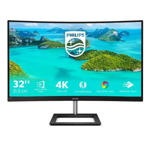 Philips 328E1CA - 32" UHD curved gaming monitor, 60Hz, 4ms response, AdaptiveSync, HDMI 2.0, DisplayPort, black