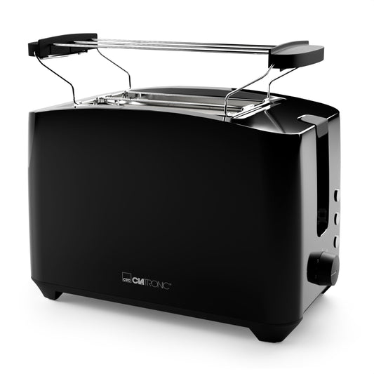 Clatronic® tosteris 2 tosta sloti | tosteris ar maizīšu uzgaļu | tosteris 2 šķēles ar pacelšanas funkciju | tosteris ar atkausēšanas un uzsildīšanas funkciju | maizītēm un tostermaizēm | TA 3801 melns