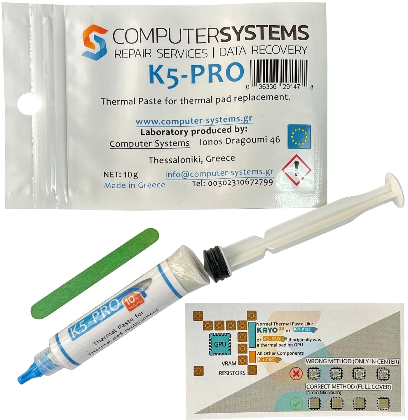 Datoru sistēmu remonta pakalpojumi datu atgūšana K5 PRO 10 g šļirce viskoza termopasta termopad nomaiņai šķidrā pildījuma masa (CSGR)