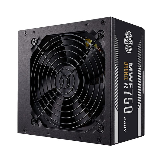 Cooler Master MWE 750 Bronze 230V V2 - 80 PLUS Bronze, HDB fan, DC-DC + LLC design, non-modular power supply for PCs