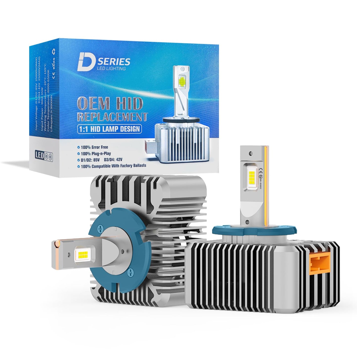 Xenon D5S spuldze NUROTA 12V 40W, 6000K balta, Anti-UV, ar atļauju lietošanai uz ceļa, priekšējā luktura spuldze, 2 gab.