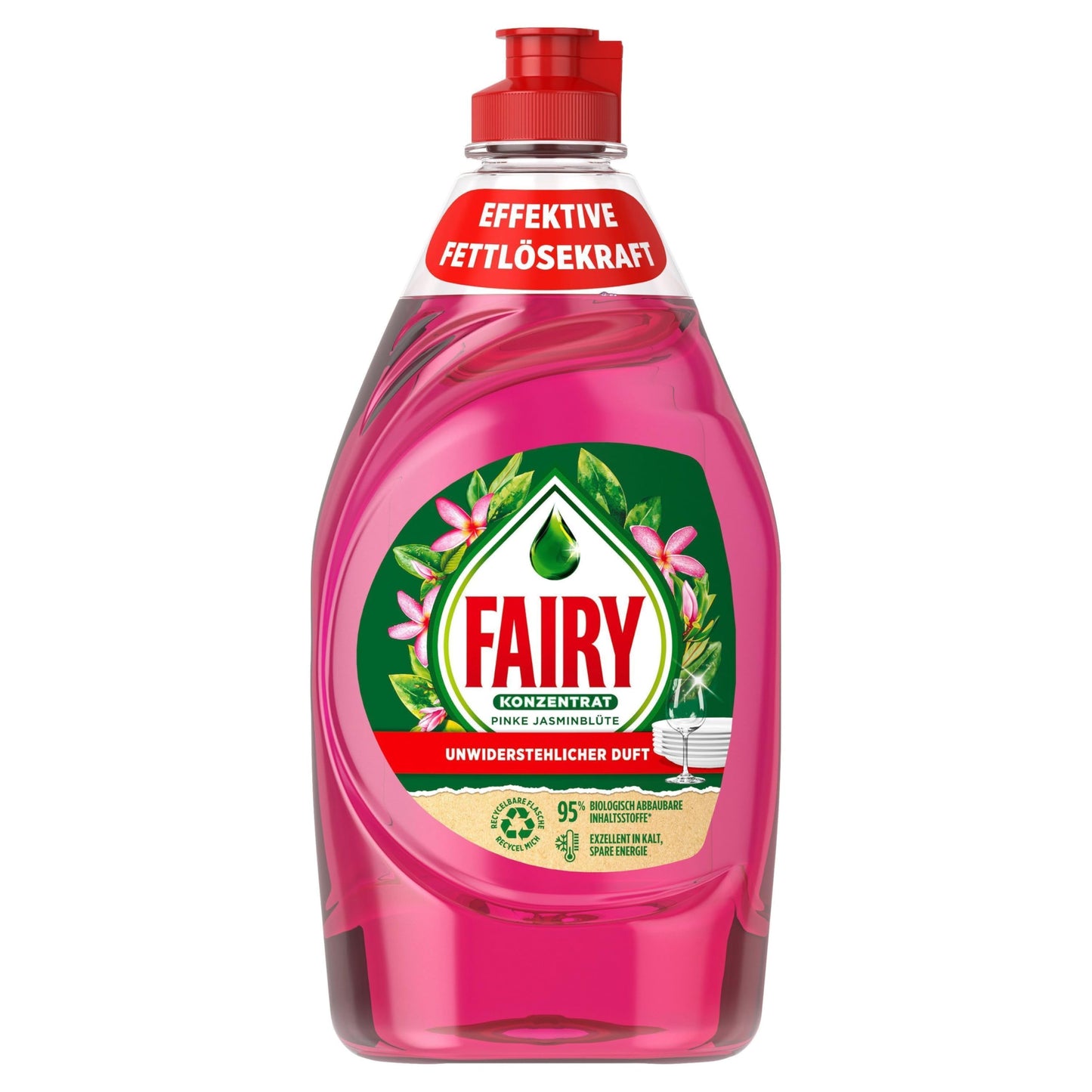 Trauku mazgāšanas līdzeklis Fairy Ultra Concentrate Pink Jasmine, 450ML, efektīva formula perfektam tīrībai un spēcīgai tauku noņemšanai