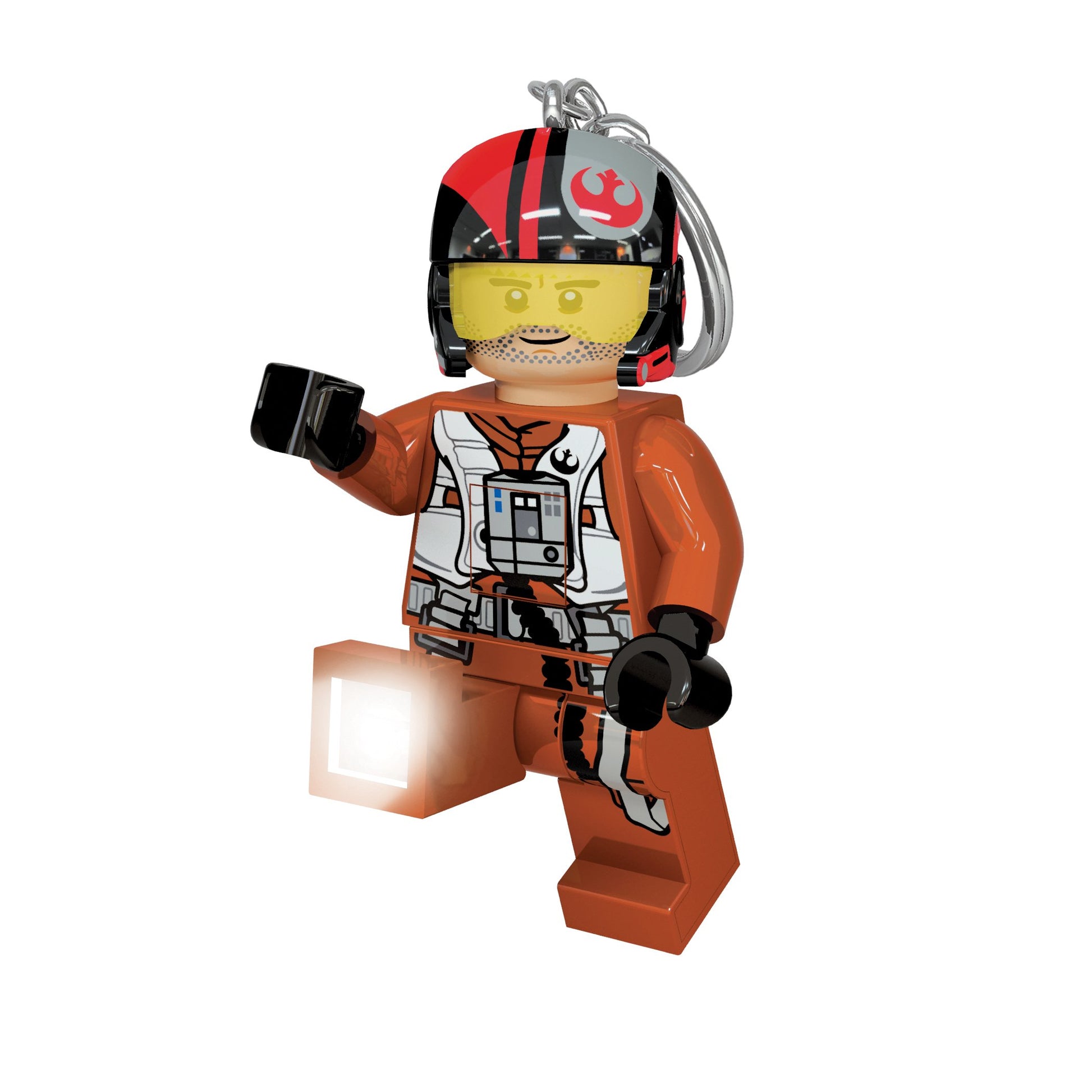 LEGO gaismas iqlgl-ke95 Zvaigžņu kari VII PoE Dameron - atslēgu gaisma ar detalizētu dizainu un LED apgaismojumu.