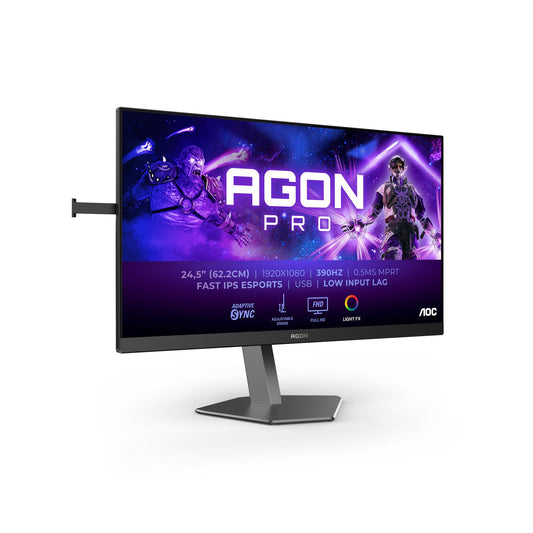 AOC Agon PRO AG256FS - 24.5" FHD gaming monitor, 390Hz, 0.5ms, FreeSync Premium, G-Sync compatible, HDR400, black/gray.