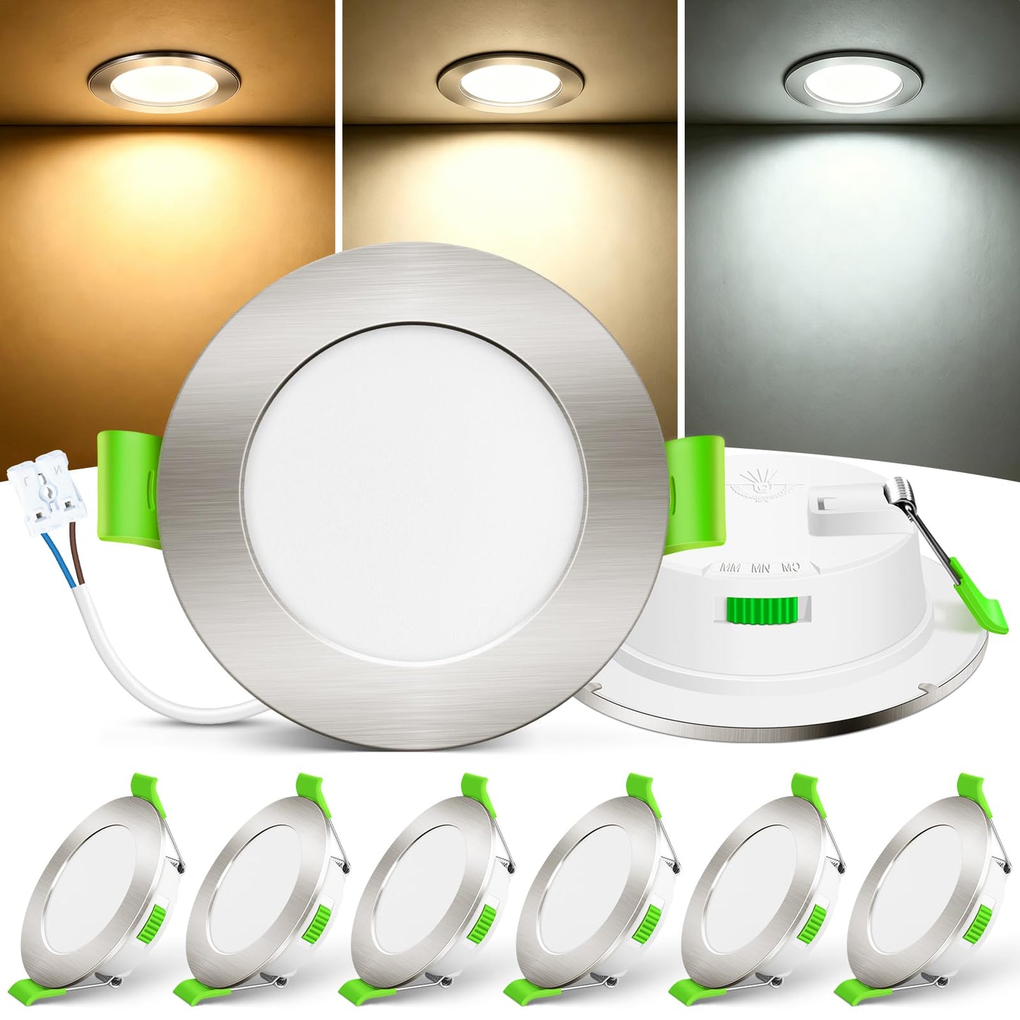 LED iebūvējamie prožektori ALUSSO 12V, 6 gab., nedimējami, Ø55-68mm griestu gaismekļi