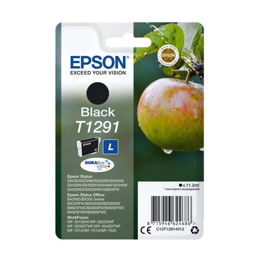 Epson T1291 Oriģinālā Apple tinte - melna, 11,2ml, saderīga ar SX un BX sērijas printeriem.