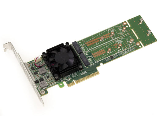 KALEA-INFORMATIQUE M2 PCIe 3.0 x8 Controller Card - Supports 2 M.2 NVMe SSDs, PLX PEX 8747 chipset, high and low profile.