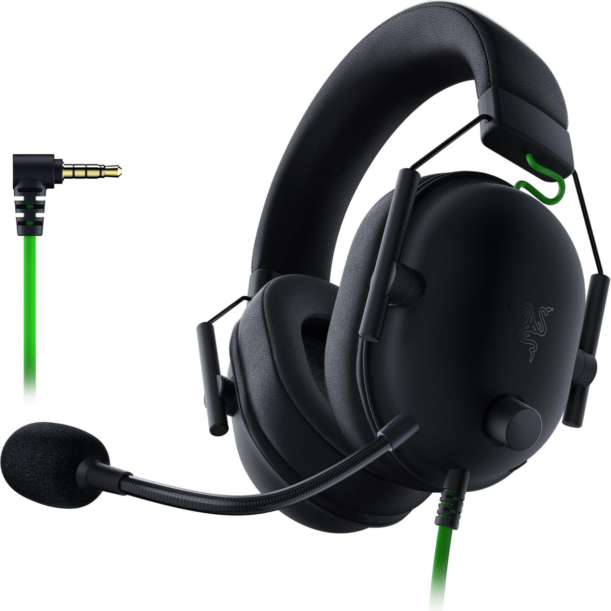 Spēļu austiņas Razer BlackShark V2 X: 7.1 telpiskā skaņa, 50 mm draiveri, atmiņas putu spilventiņi, PC, PS4, PS5, Switch, Xbox One, Xbox Series X|S un mobilajām ierīcēm, 3,5 mm spraudnis, melnas