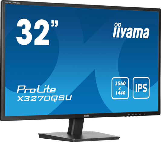 iiyama Prolite X3270QSU-B1 - 31.5" WQHD IPS LED monitor, 100Hz, HDMI, DP, USB 3.2, AdaptiveSync, black