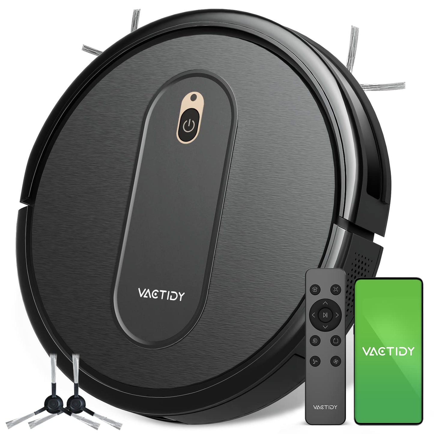 Vactidy Nimble T6 - 2800Pa spēcīga sūkšanas jauda, 120 min darbības laiks, Alexa un Google Assistant atbalsts, melns.