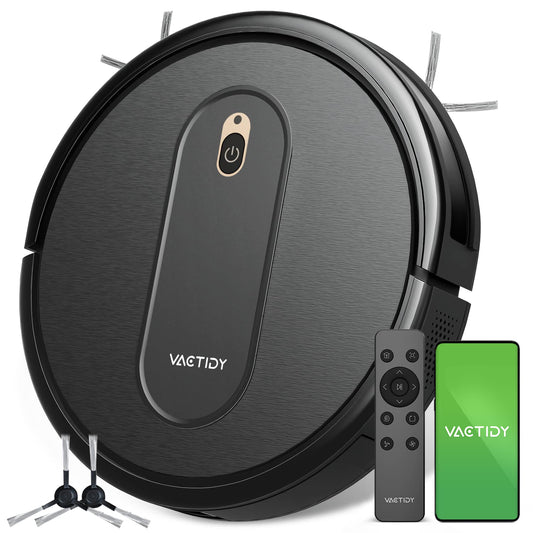 Vactidy Nimble T6 - 2800Pa spēcīga sūkšanas jauda, 120 min darbības laiks, Alexa un Google Assistant atbalsts, melns.