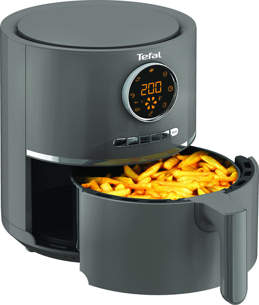 Tefal Ultra Fry Air Fryer - 1.2kg, 8 cooking programs, digital display, energy-saving, healthy oil-free cooking, gray, for 6 people.