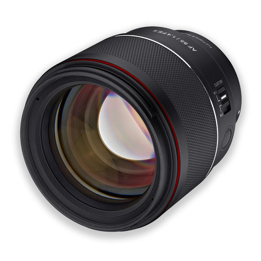 Samyang AF 85mm F1,4 II FE saderīgs ar Sony E – Autofokusa pilna formāta un APS-C portreta fiksētā fokusa objektīvs bezspoguļu sistēmas kamerām, alumīnija korpuss, laika apstākļu aizsardzība