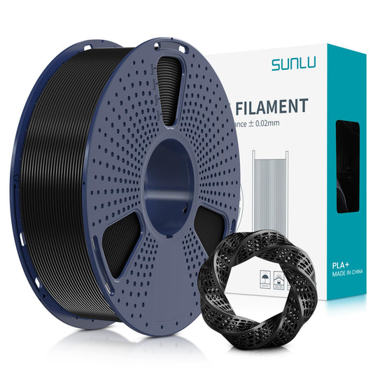 3D printera PLA+ kvēldiegs 1.75mm, SUNLU PLA Plus melns, 1KG spole