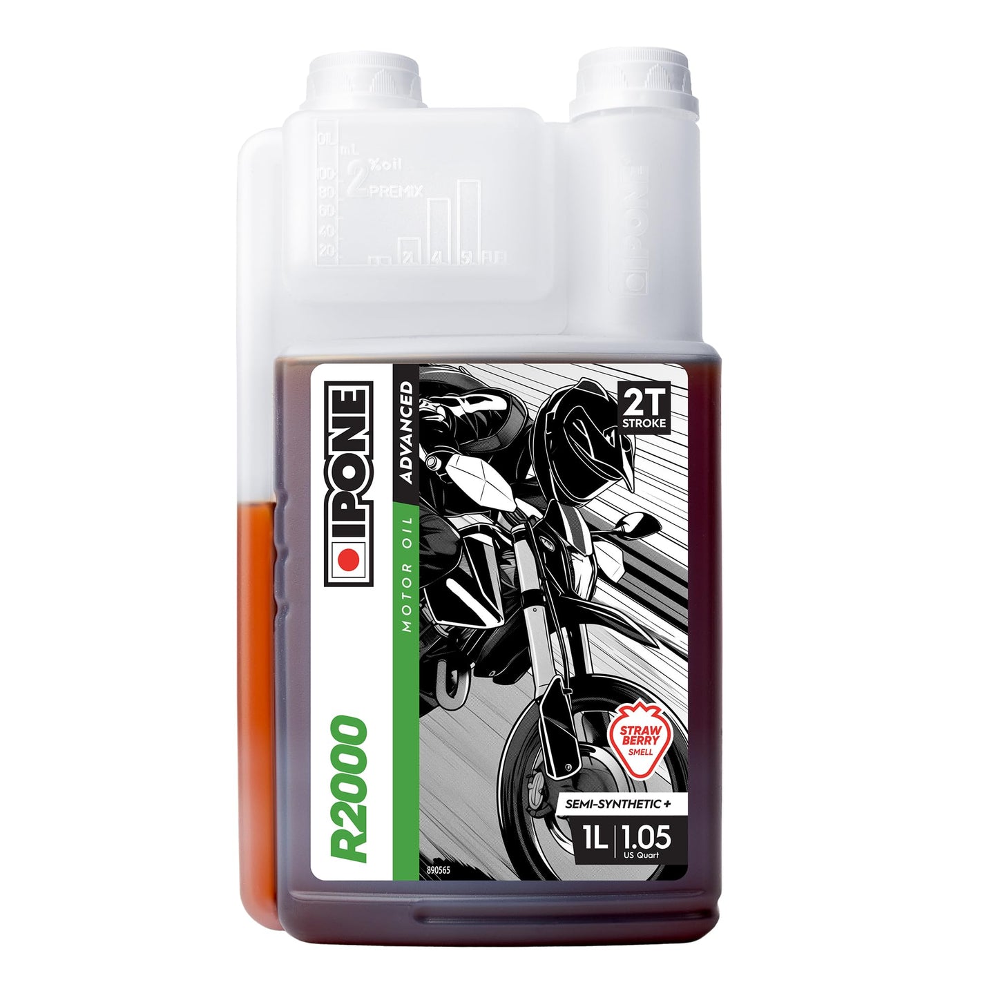 IPONE – motorolie ZT motociklu R2000RS – daļēji sintētiska uz estera bāzes – augstas kvalitātes smērviela – 1 litra dozators, zemeņu, 1L