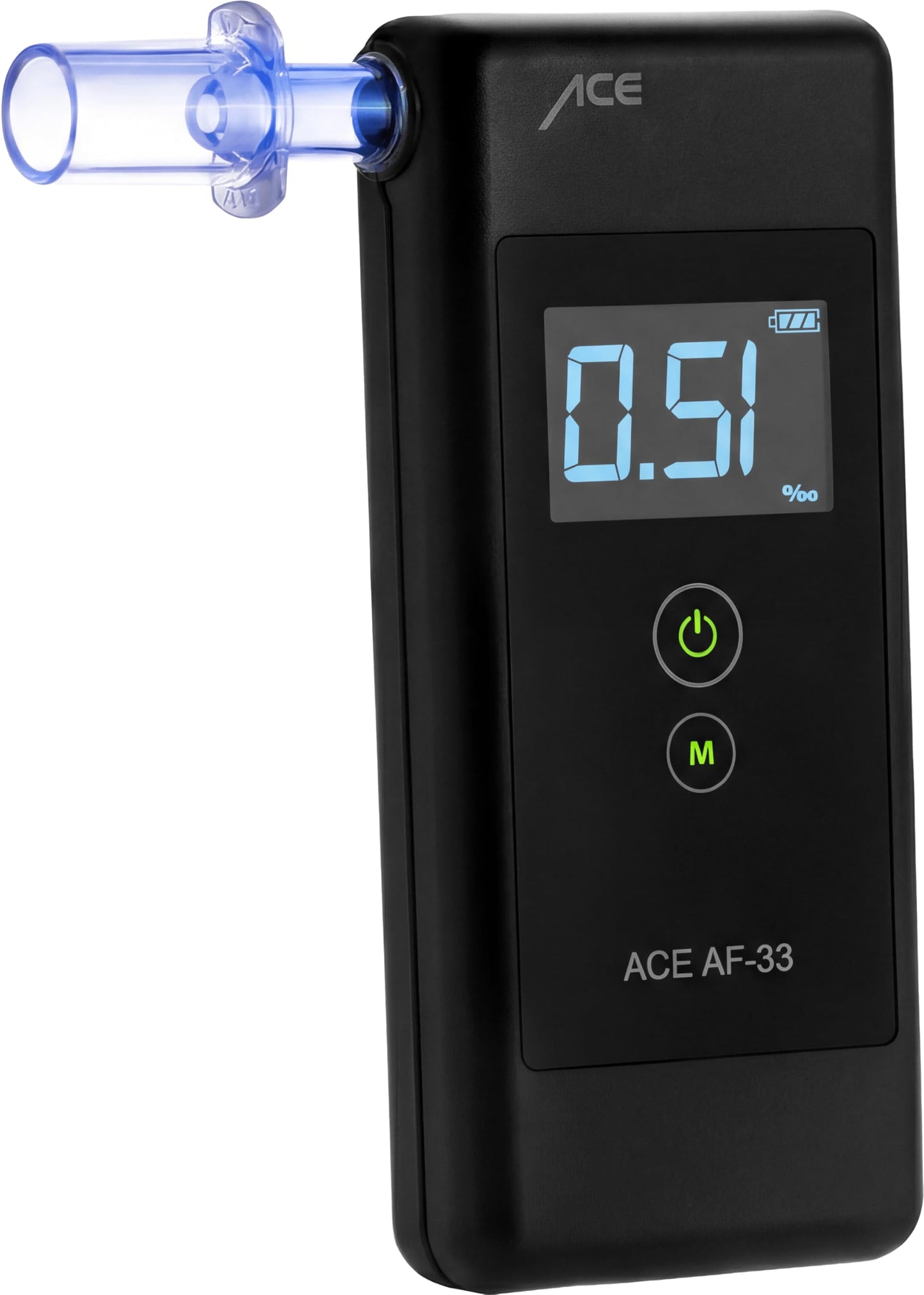 Alkometrs ACE AF-33 | #1 promiles testeris pēc BILD | 95,8% precizitāte | elektroķīmisks sensors