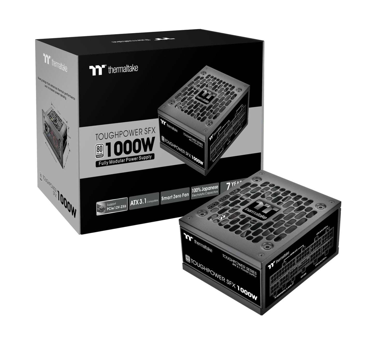 Thermaltake Toughpower SFX 1000W - ATX 3.1, 80Plus Platinum efficiency, compact design for high-performance systems.