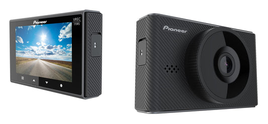 Pioneer VREC-170RS dashcam: priekšējā kamera ar Full HD ierakstu, 139° platleņķis, GPS izsekošana, stāvvietas uzraudzība, 3“ LCD displejs + lietotnes kontrole