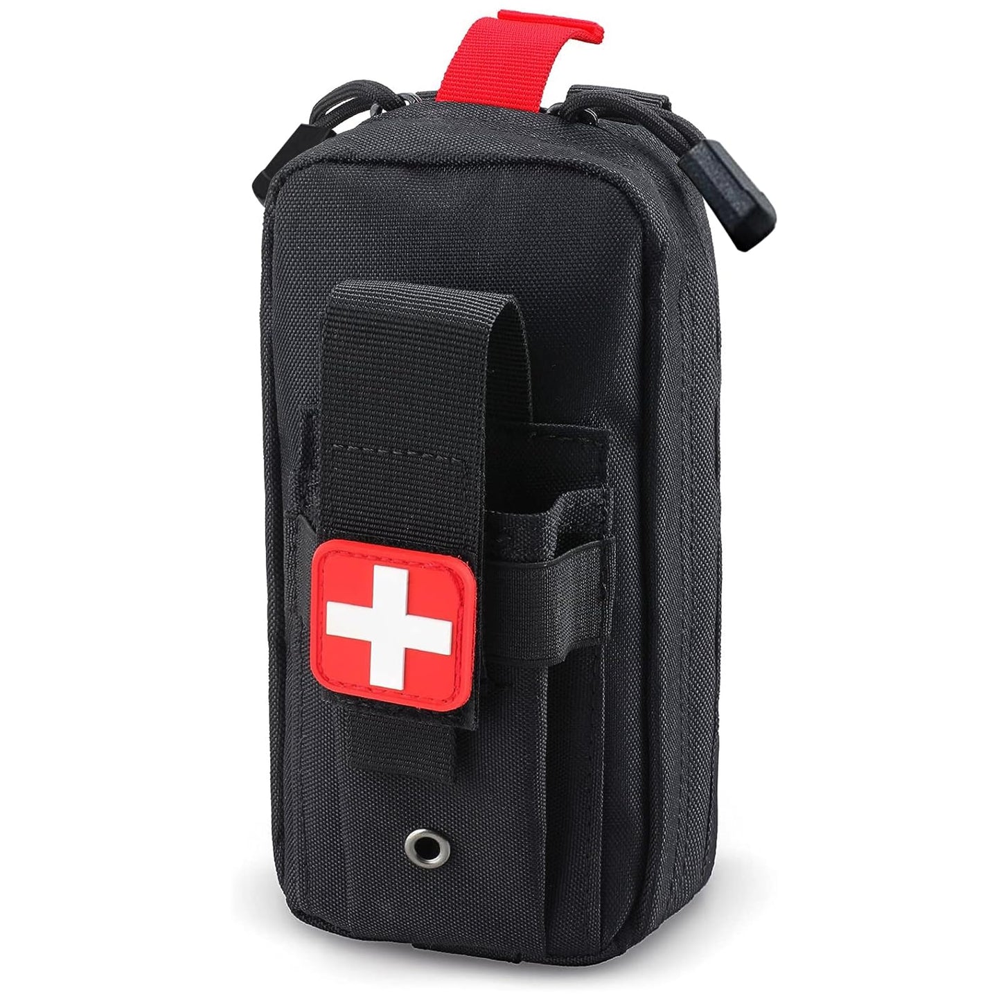 ifak Pouch mazs molle pirmās palīdzības soma tukša taktiska first aid bag jostas soma āra kempingam, izdzīvošanai, ceļojumiem, pārgājieniem un piedzīvojumiem (melna)